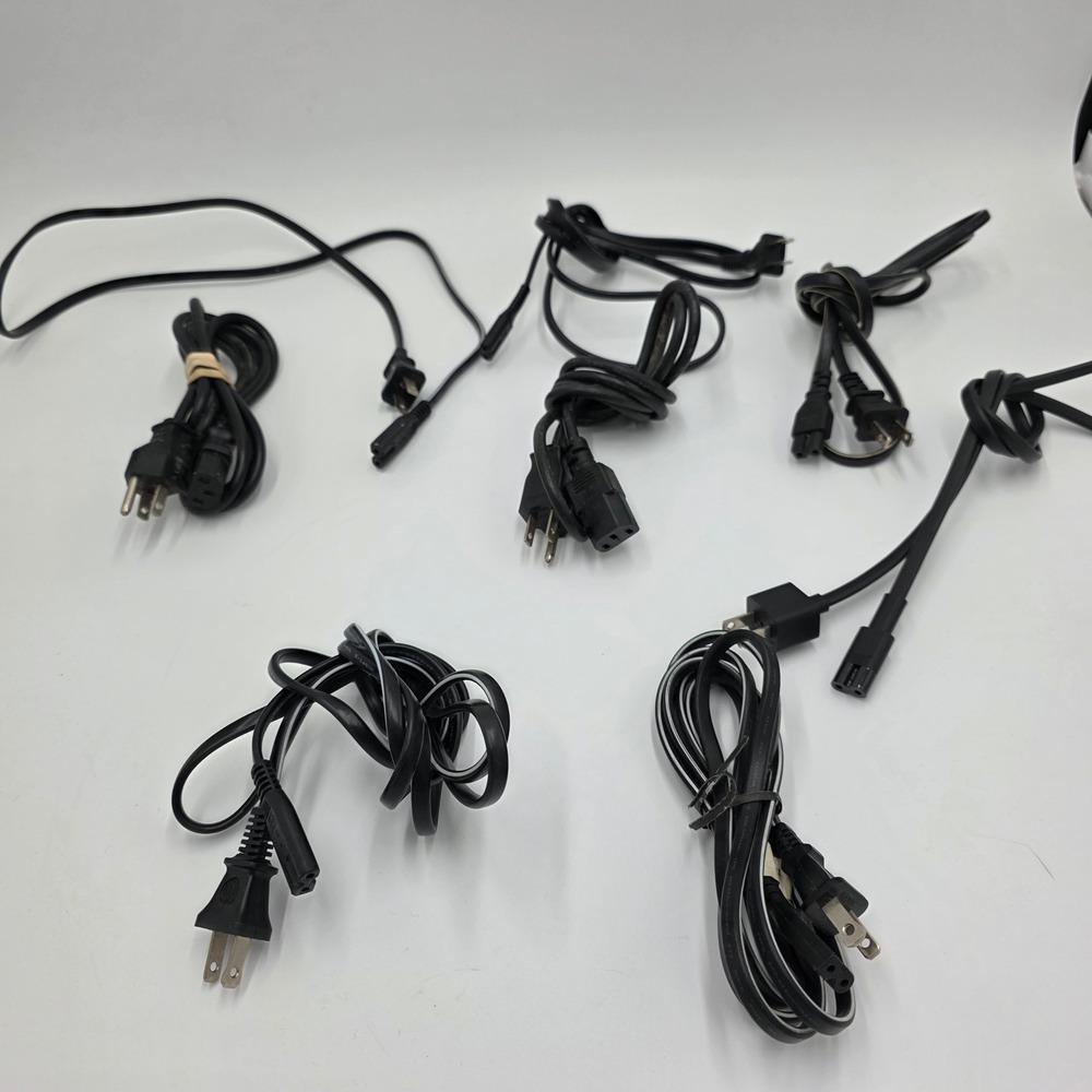 Lot of‎ 6 PC Laptop Power Cord Cables 3 Prong IEC C13 C5 C7 Connectors
